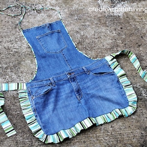 Farm Girl Recycled Denim Apron PDF DOWNLOADABLE Pattern image 6