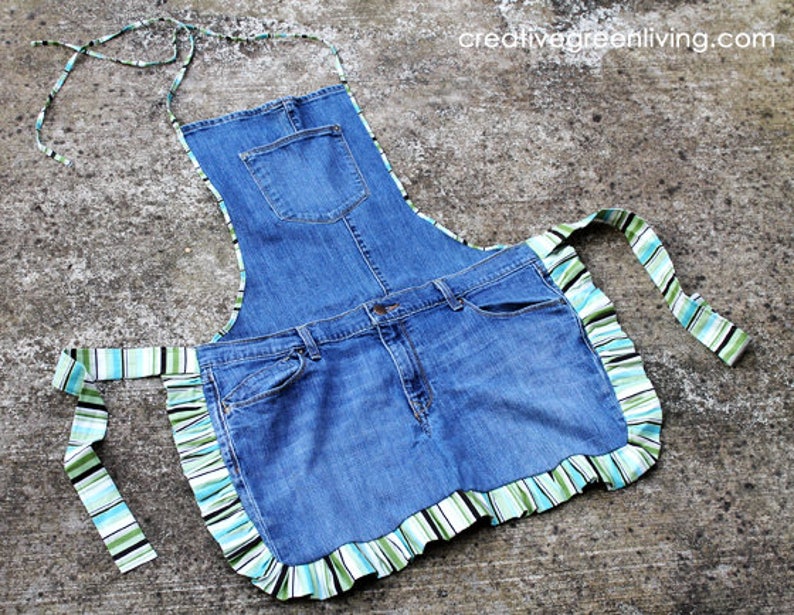 Farm Girl Recycled Denim Apron PDF DOWNLOADABLE Pattern image 6