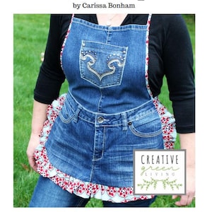 Farm Girl Recycled Denim Apron PDF DOWNLOADABLE Pattern - Etsy