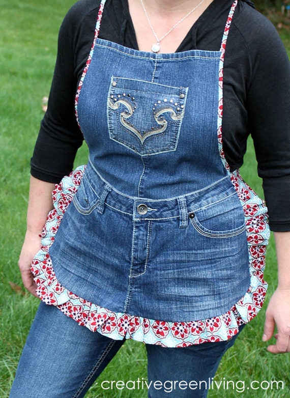 Farm Girl Recycled Denim Apron PDF DOWNLOADABLE Pattern - Etsy