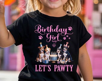 Pawty Birthday Girl Shirt, Puppy Dog Party Outfit
