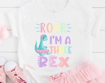 Three rex 3 rex girl dinosaur girl shirt, 3 rex birthday shirt, girl dinosaur birthday shirt, 3rd birthday shirt, birthday family, three rex