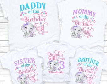 Elephant Birthday shirt, baby elephant, safari jungle birthday shirt, personalized safari jungle birthday, family matching birthday,  7-50