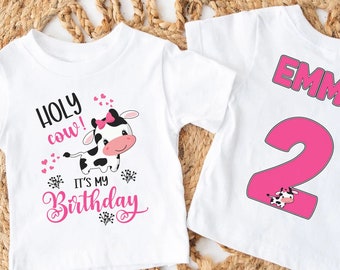 Holy Cow it's my birthday, holy cow I'm TWO Birthday Shirt, Cow Birthday Shirt, 2nd Birthday Shirt, second Birthday Shirt, Farm Birthday