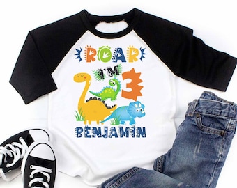 Dinosaur Birthday shirt, Dinosaur personalized birthday shirt, Dino birthday shirt, Dinosaur family matching shirts, t-rex birthday boy dino