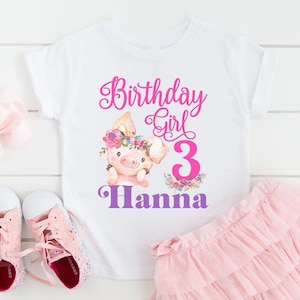 Pig Birthday shirt, farm birthday shirt, girl pig birthday, birthday girl pig, personalized farm shirt, pig family matching ,farm shirt 7-16