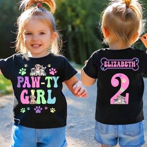 Birthday girl let&#39;s paw-ty, Paw-ty puppy birthday shirt, puppy birthday, dog birthday, puppy party, dog birthday party, paw-ty shirt, 249