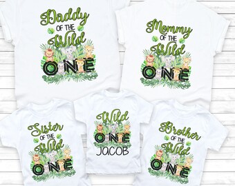 Safari jungle birthday shirt - wild one shirt - wild one birthday shirt - Two wild birthday Family safari floral zoo jungle wild shirts 7-33