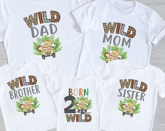 Born to be wild safari animals birthday shirt, jungle zoo 2nd second birthday safari shirt, two wild birthday, two wild shirt, 2nd birthday