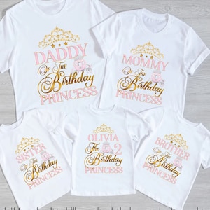 Family matching princess shirt, birthday princess shirt, birthday girl shirt, birthday princess party, princess theme party, first party7-56