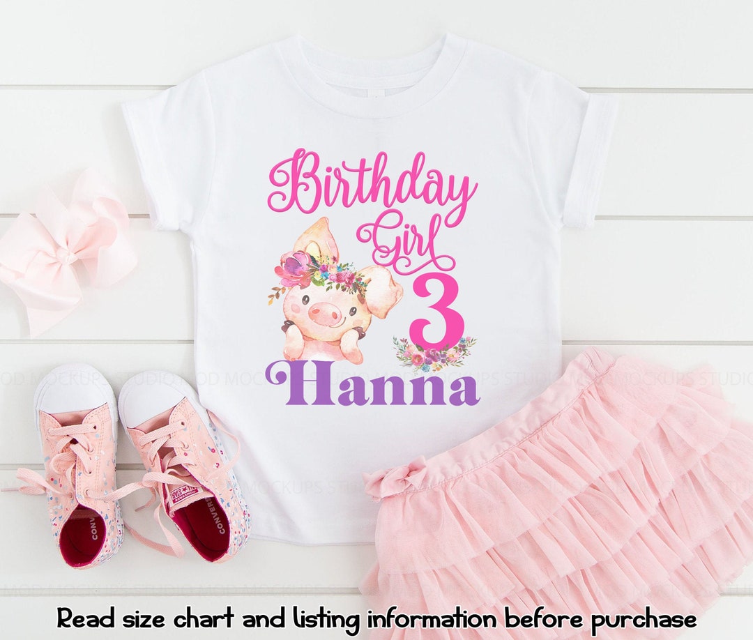 Pig Birthday Shirt, Farm Birthday Shirt, Girl Pig Birthday, Birthday