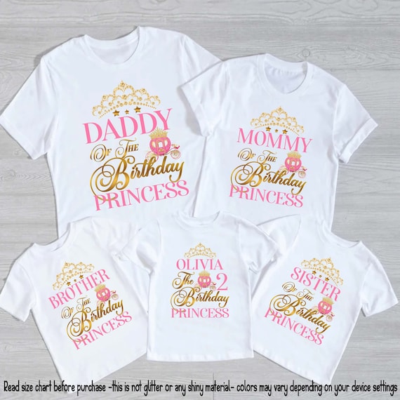Family matching princess shirt, birthday princess shirt, birthday girl shirt, birthday princess party, princess theme party, first party7-54
