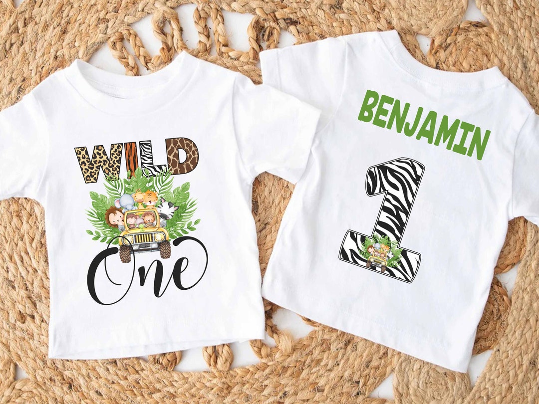 Wild One Birthday Shirt, Safari Jungle Animals, Personalized - Etsy