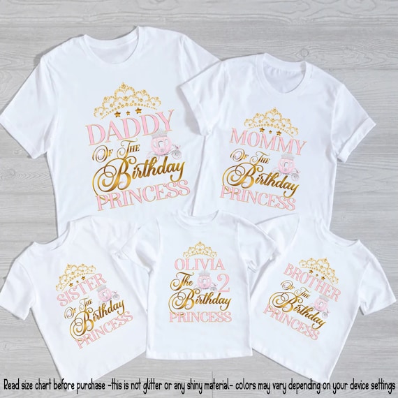 Family matching princess shirt, birthday princess shirt, birthday girl shirt, birthday princess party, princess theme party, first party7-56