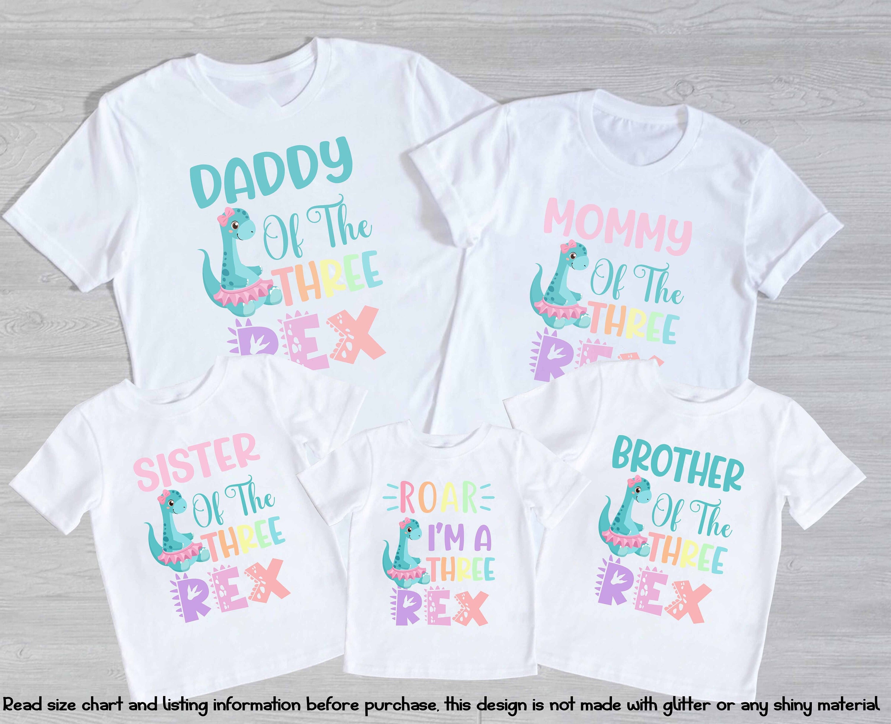Three rex 3 rex girl dinosaur girl shirt, 3 rex birthday shirt, girl dinosaur birthday shirt, 3rd birthday, birthday family, three rex 137