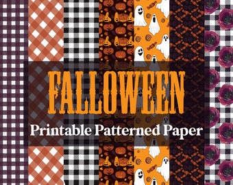 Falloween Printable Patterned Paper Pack