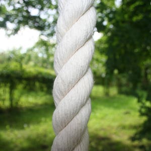 cotton climbing rope 1.2 thick organic climbing rope with metal mounts. white cotton fiber climbing rope 6-30 feet 2-10 m long great grip image 9