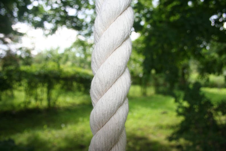 cotton climbing rope 1.2 thick organic climbing rope with metal mounts. white cotton fiber climbing rope 6-30 feet 2-10 m long great grip image 9
