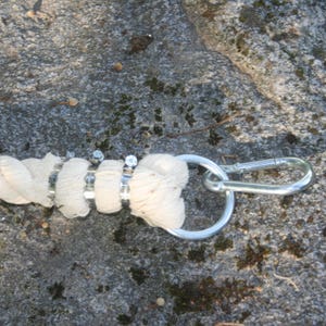 cotton climbing rope 1.2 thick organic climbing rope with metal mounts. white cotton fiber climbing rope 6-30 feet 2-10 m long great grip image 3
