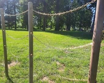 Decorative fence with glittering golden chain, for gardens parks and backyards, 3.3 - 100 feet long