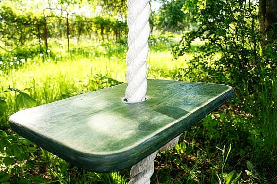 Large Rope Swing, Green Plywood Seat, Grand Swing Noir, Balançoire