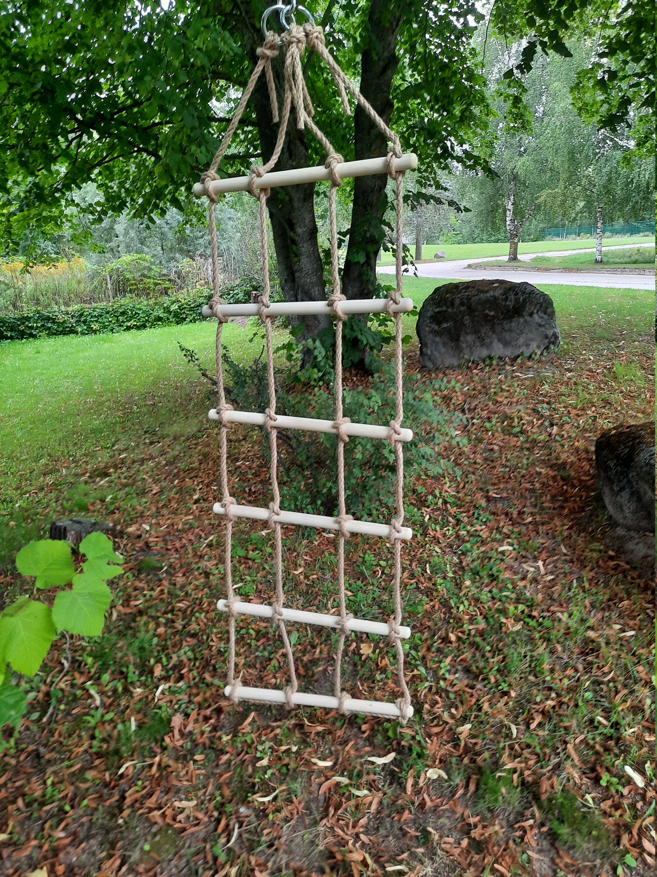 Double Rope Ladder With Natural Rope for Treehouses, Playgrounds ...