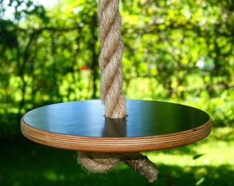 disk rope swing, large disk tree swing, 6.6-66 feet (2-10) m long, 1 inch (2.5cm) thick organic jute climbing rope backyard tree swing