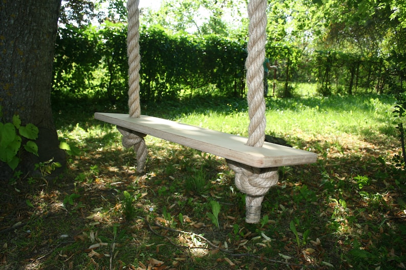 70 cm adjustable length ropes outdoor tree swing Large wood swing 2.3 feet wide plywood swing for both kids and adults
