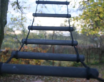 Long rope ladder for hard to access places and playgrounds