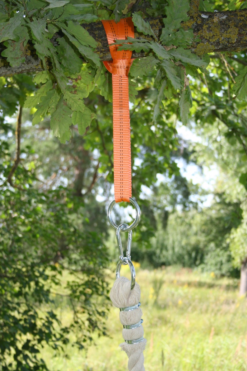 cotton climbing rope 1.2 thick organic climbing rope with metal mounts. white cotton fiber climbing rope 6-30 feet 2-10 m long great grip image 4