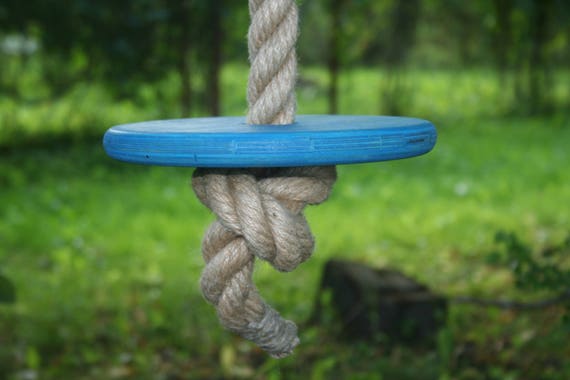 Rope Swing, 6.6-66 Feet 2-20m Long 1.2 Inch 3cm Thick Jute Climbing Rope.  Jute Fiber Rope, Backyard Tree Swing With Blue Plywood Seat 