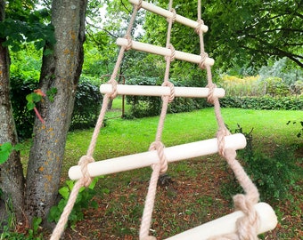 climbing rope ladder, tree house ladder, garden accessory, long rope ladder, 3-30 feet (1-10m) long 1.3 feet (40 cm) wide, tree swing ladder