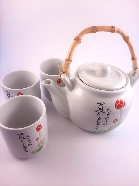 中国茶器 4個セット 中国茶器セット ティーポット＆カップ4個蛍焼き 透かし茶器