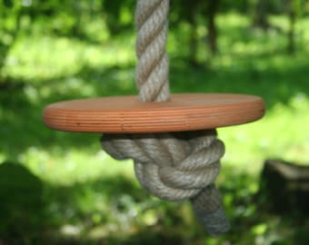 Rope swing, 6.6-66 feet (2-20m) long 1 inch (2.5cm) thick jute rope, backyard tree swing for kids, seat available in several colors