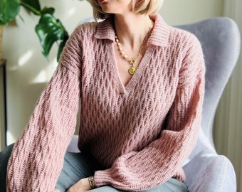 Honeycombs pullover (PDF crochet pattern) in Russion only