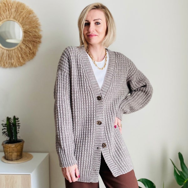 Pixel cardigan (PDF crochet pattern)
