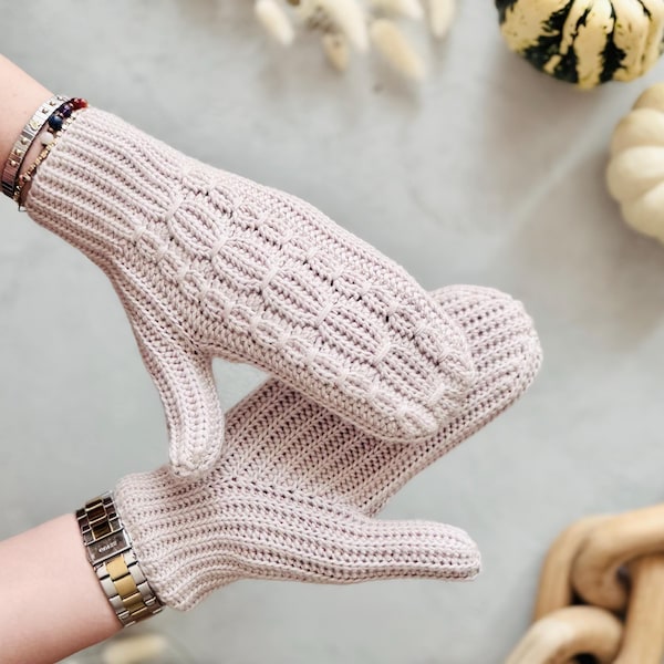 Chain Mittens (PDF crochet pattern)