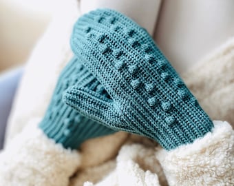 Raindrops Mittens (PDF crochet pattern)