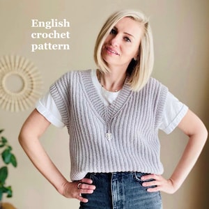 Simple Cozy vest (PDF crochet pattern)