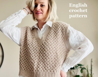 Lace Honeycombs vest (PDF crochet pattern)