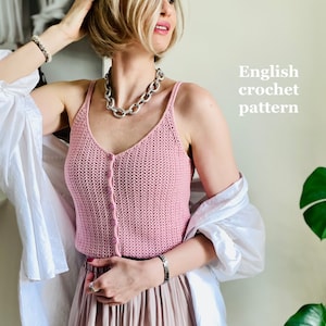 Lace Herringbone top (PDF crochet pattern)