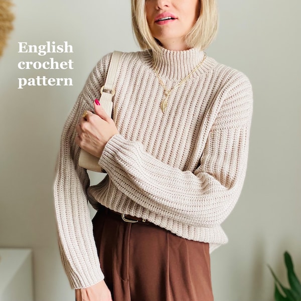 Simple Cozy sweater (PDF crochet pattern)