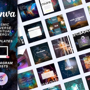 Cosmic Instagram Post Templates - Canva Templates - Spiritual Celestial Universe Energy - Astrologie - Instagram