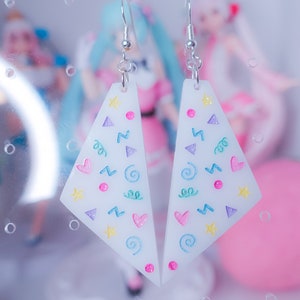 PARTY TRIANGLE EARRINGS, Colorful Earrings, Pop Kei Jewelry, Decora Accessories, Confetti Earrings, Abstract Jewelry, Kawaii Accessories