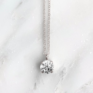 Simple crystal necklace - minimalist - bridesmaids necklace - bridal necklace - crystal drop necklace