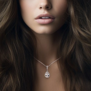 Wedding pendant - bridal necklace - teardrop necklace - Auden necklace