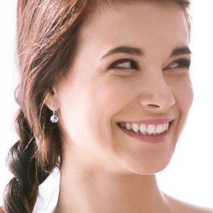 Crystal bridal earrings - bridesmaids earrings - simple drop earrings - Julia earrings