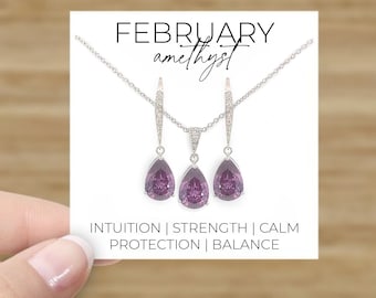 February birthstone jewelry set