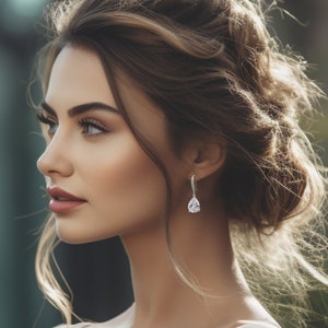 Teardrop bridal earrings - wedding jewelry for brides - Avery