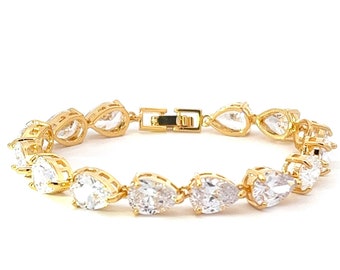 Gold bridal bracelet - Avery